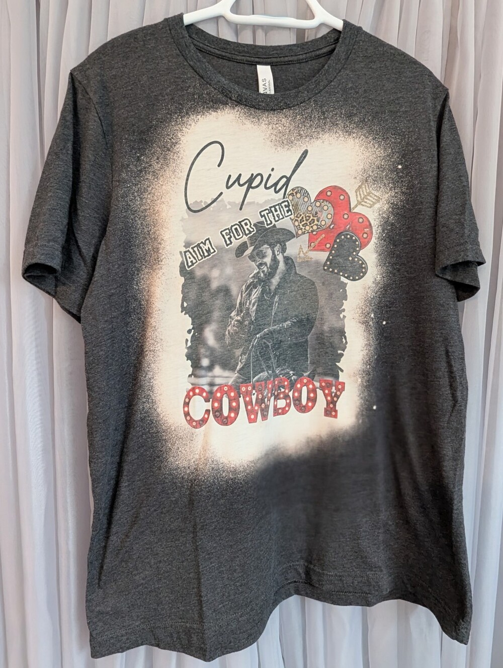 Yellowstone Rip Wheeler Bleached Graphic Tee Bella Canvas Women's Large Gray T